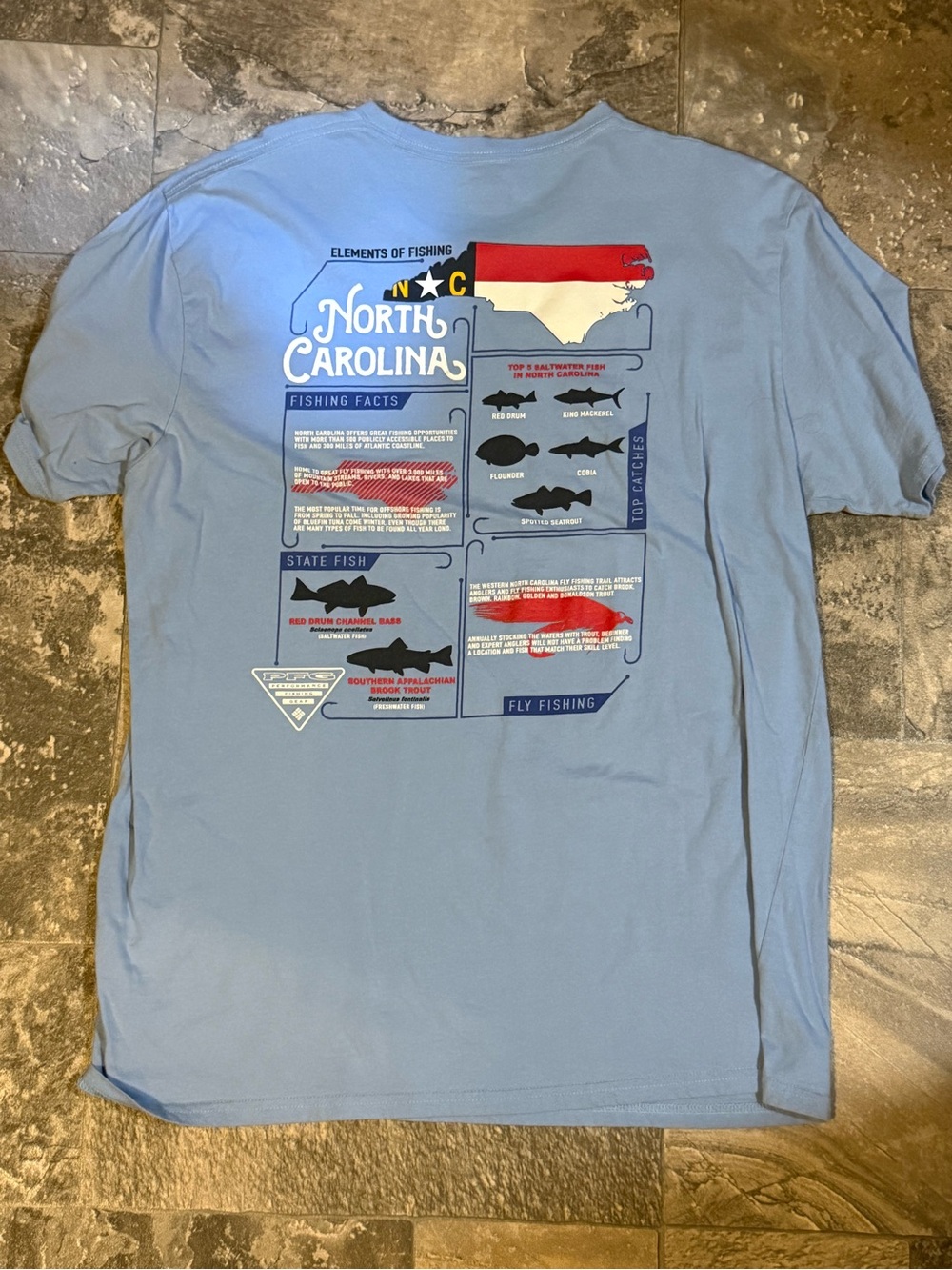 Columbia Fishing NC T-Shirt - Light Blue